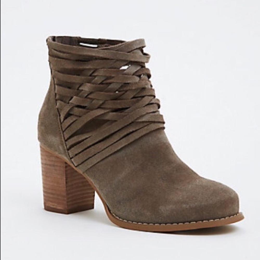 Genuine Suede Strappy Booties - Price Firm